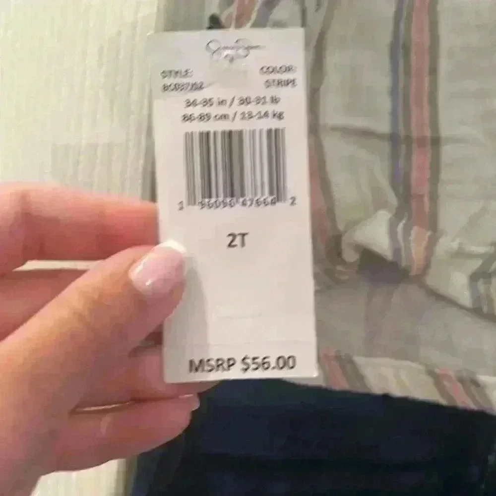NWT - Jessica Simpson 2pc Ruffle Top Denim Pant Set - 2T - Picture 2 of 4